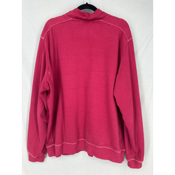 Tommy Bahama Sweater Mens XL Red Sweatshirt Pullover 1/4 Zip Casual Relax Cotton - Picture 4 of 6